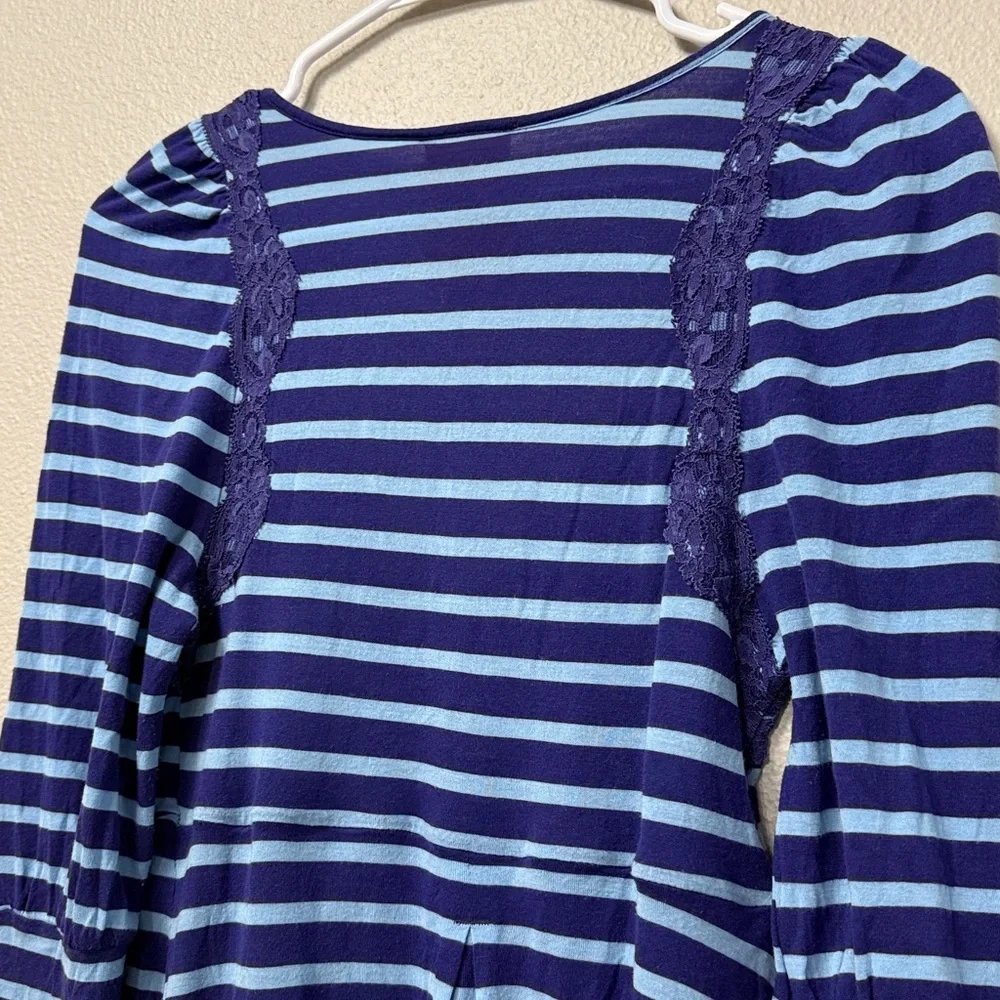 Vintage Free People V-Neck Striped Top